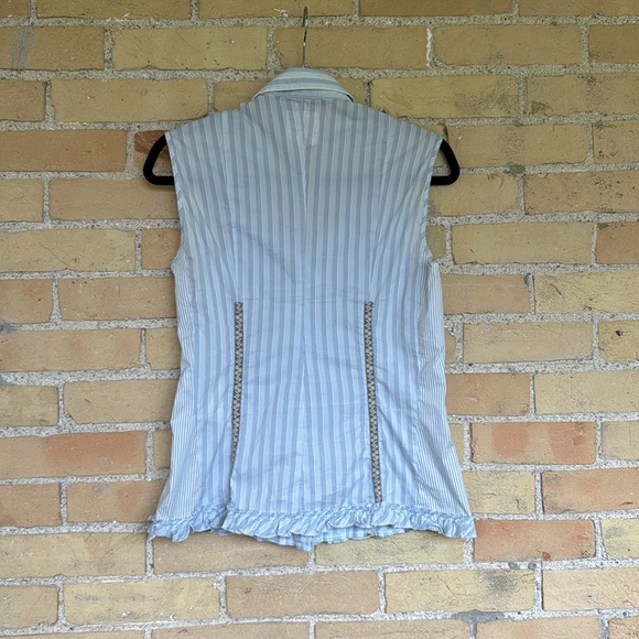 Hugo Boss Blue Striped Sleeveless Top - Picture 5 of 5